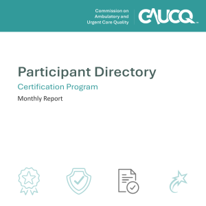 CAUCQ Participant Directory Certification Program