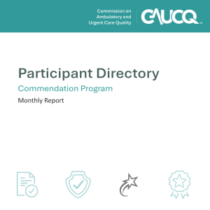 CAUCQ Participant Directory Commendation Program